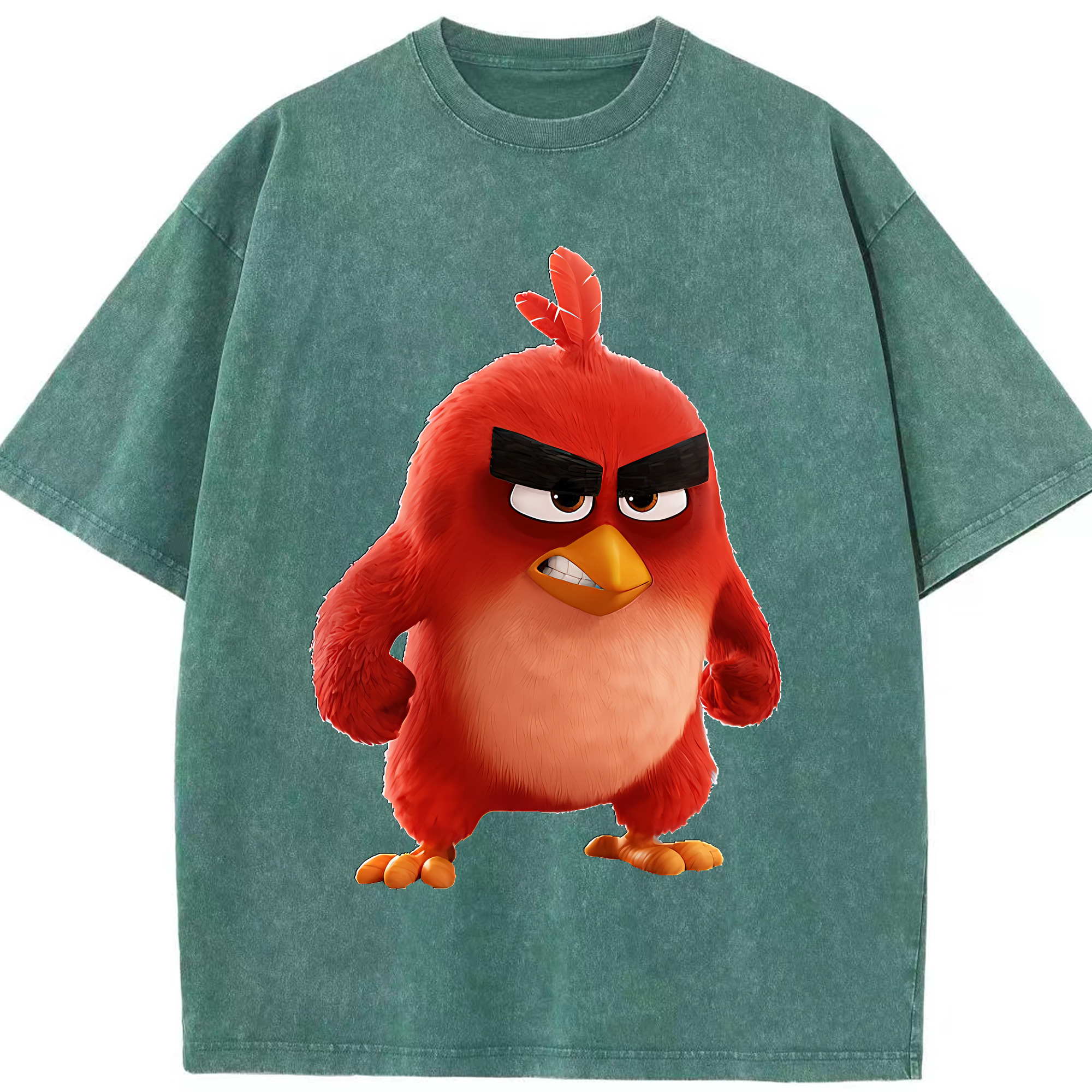 （画像用） Angry Birds アングリーバード 綿100% ヴィンテージ風 半袖Tシャツ（フロントプリント）